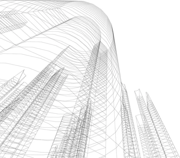 建筑墙纸设计 数字概念背景 — 图库矢量图片