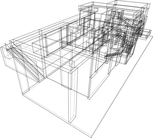 Astratto Sfondo Architettonico Sfondo Digitale — Vettoriale Stock