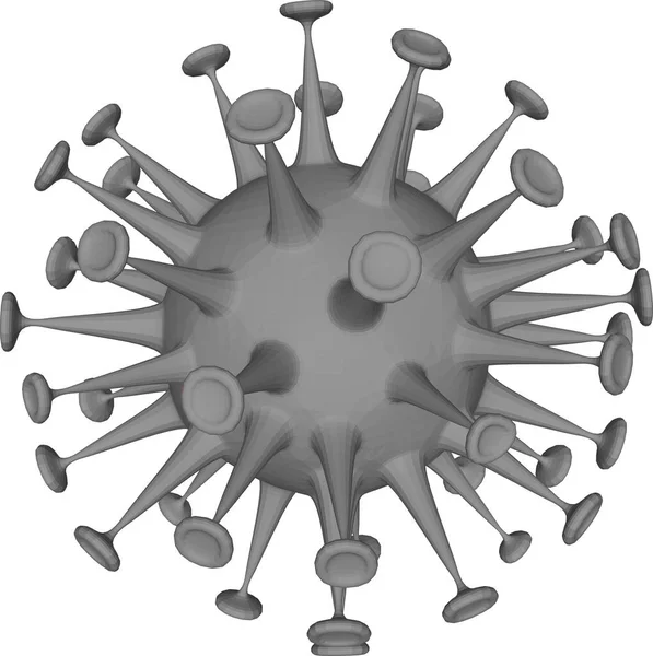 Ilustración Vectorial Coronavirus Aislado Blanco — Vector de stock