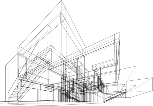 Abstrakte Architektonische Tapete Digitaler Hintergrund — Stockvektor