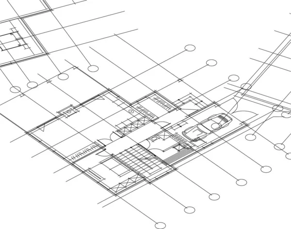 Abstrakt Arkitektoniska Tapeter Digital Bakgrund — Stock vektor