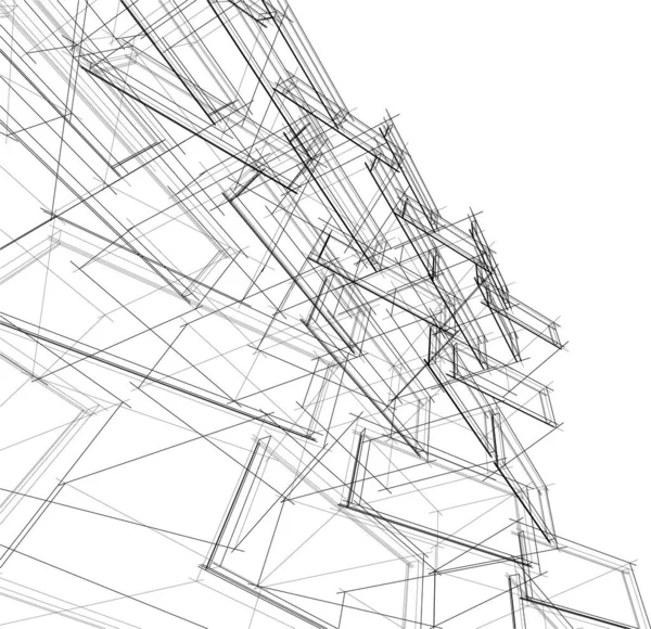 建筑墙纸设计 数字概念背景 — 图库矢量图片