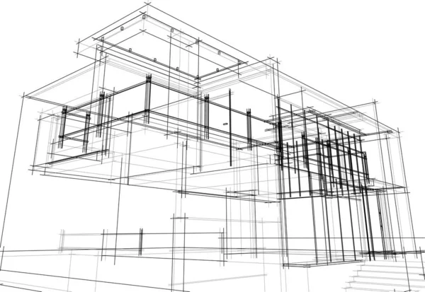 Concepto Fondo Pantalla Arquitectónico Abstracto Fondo Digital — Archivo Imágenes Vectoriales