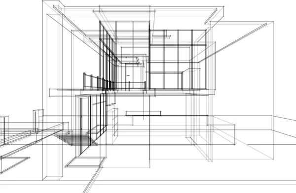 Concepto Fondo Pantalla Arquitectónico Abstracto Fondo Digital — Archivo Imágenes Vectoriales