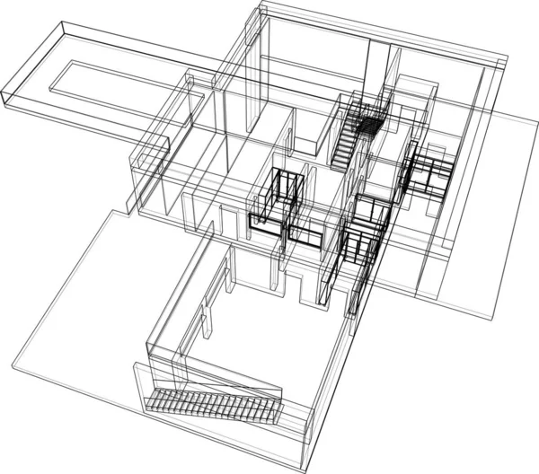 Abstraktní Architektonická Tapeta Digitální Pozadí — Stockový vektor