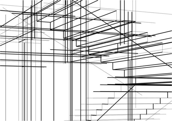 Abstrakte Architektonische Tapete Digitaler Hintergrund — Stockvektor