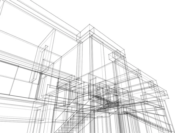 Abstrakte Architektonische Tapete Digitaler Hintergrund — Stockvektor