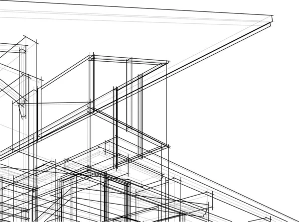 Abstrakte Architektonische Tapete Digitaler Hintergrund — Stockvektor