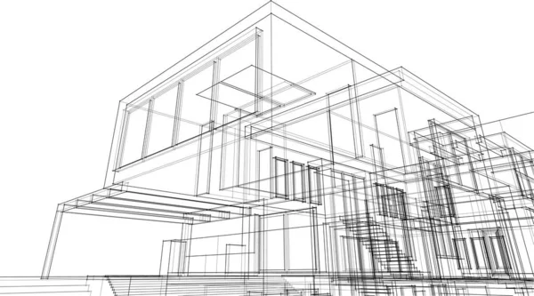 Abstrakt Arkitektoniska Tapeter Digital Bakgrund — Stock vektor