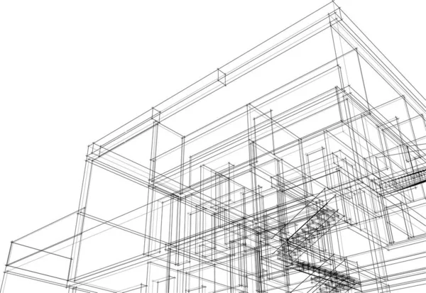 Abstrakte Architektonische Tapete Konzept Digitaler Hintergrund — Stockvektor