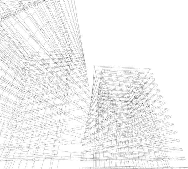 建筑墙纸设计 数字概念背景 — 图库矢量图片