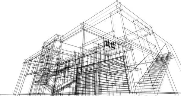 Abstrakt Arkitektoniska Tapeter Digital Bakgrund — Stock vektor