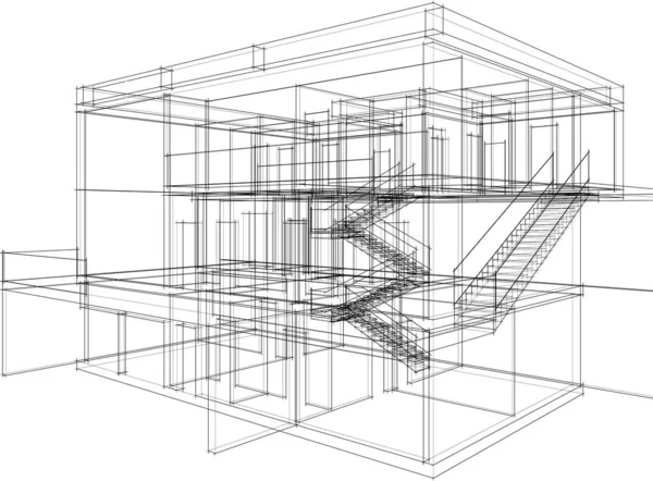 Abstrakte Architektonische Tapete Konzept Digitaler Hintergrund — Stockvektor