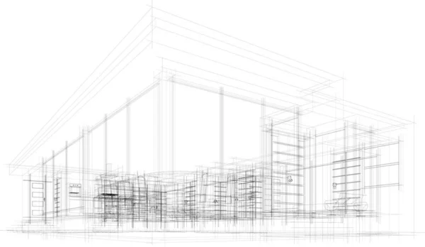 抽象的な建築壁紙やデジタル背景 — ストックベクタ