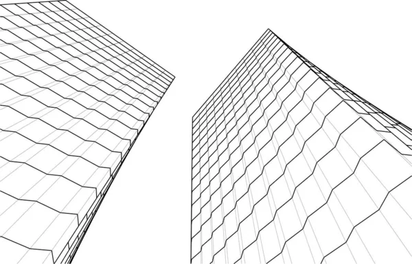 Abstrakte Architektonische Tapete Digitaler Hintergrund — Stockvektor