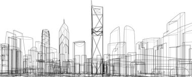 soyut mimari duvar kağıdı tasarımı, dijital konsept arkaplan