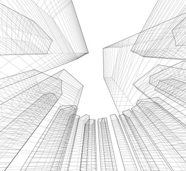 soyut mimari duvar kağıdı tasarımı, dijital konsept arkaplan