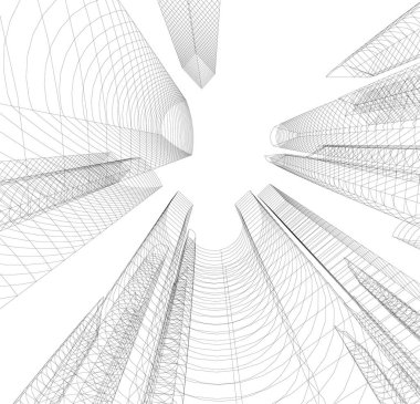 soyut mimari duvar kağıdı tasarımı, dijital konsept arkaplan
