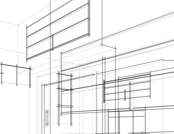 Abstrakte Architektonische Tapete Digitaler Hintergrund — Stockvektor