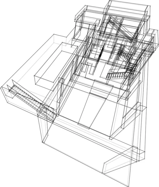 Abstrakte Architektonische Tapete Digitaler Hintergrund — Stockvektor