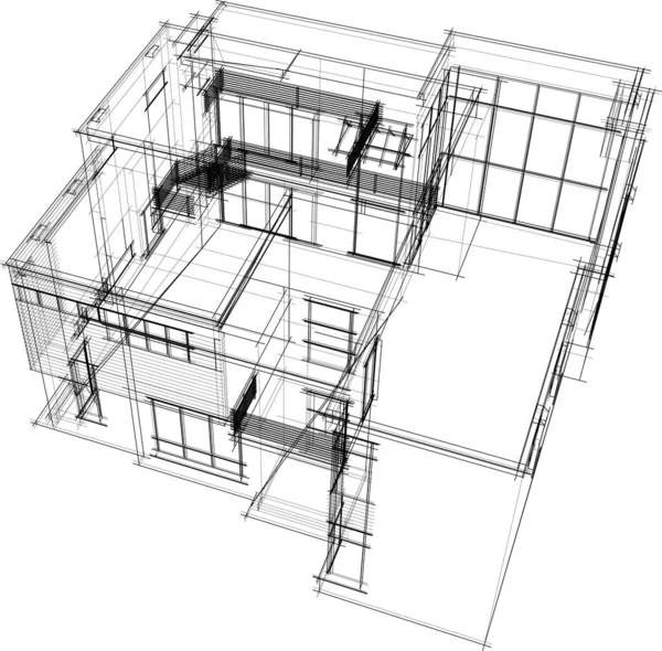 Astratto Sfondo Architettonico Sfondo Digitale — Vettoriale Stock