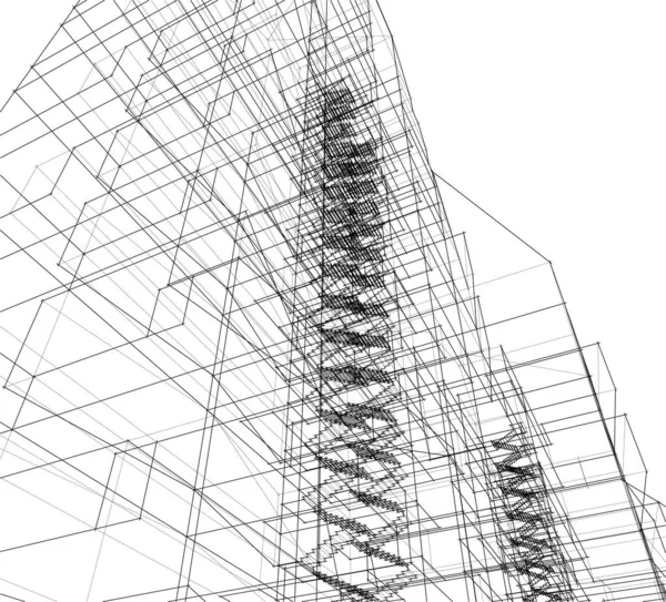 抽象的な建築壁紙やデジタル背景 — ストックベクタ