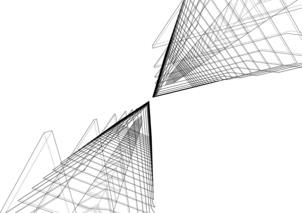 Abstrakt Arkitektoniska Tapeter Digital Bakgrund — Stock vektor