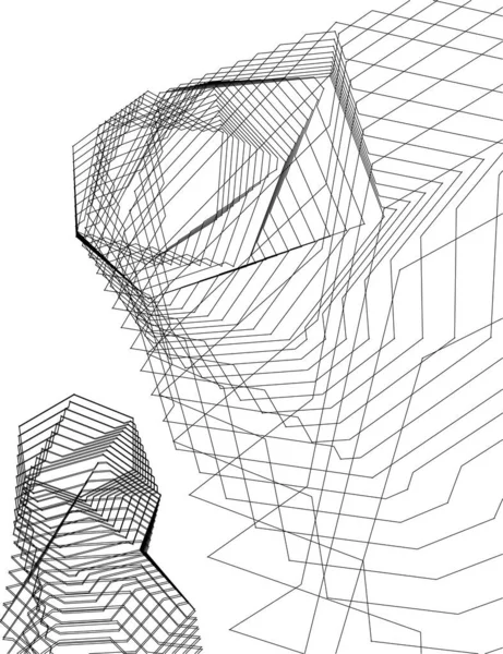 Abstrakte Architektonische Tapete Digitaler Hintergrund — Stockvektor