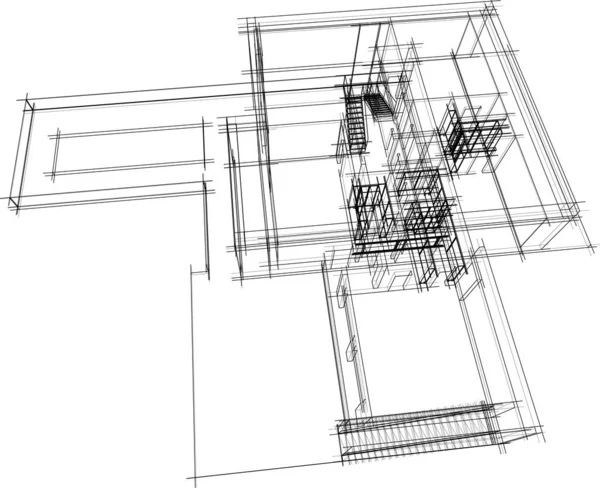 Abstrakte Architektonische Tapete Digitaler Hintergrund — Stockvektor