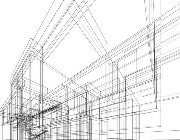 Abstrakte Architektonische Tapete Digitaler Hintergrund — Stockvektor