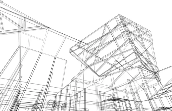 Abstrakt Arkitektoniska Tapeter Digital Bakgrund — Stock vektor