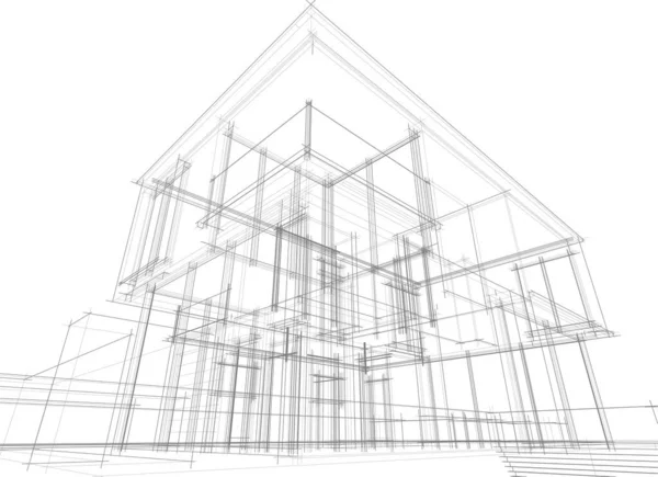 Abstrakt Arkitektonisk Tapet Koncept Digital Bakgrund — Stock vektor