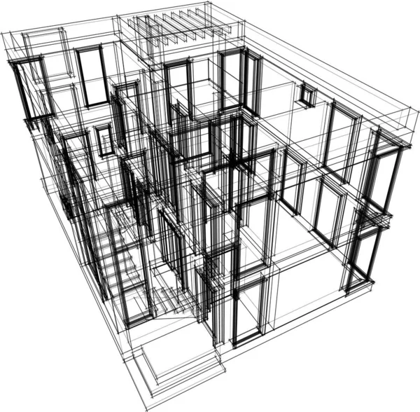 Abstrakt Arkitektoniska Tapeter Digital Bakgrund — Stock vektor