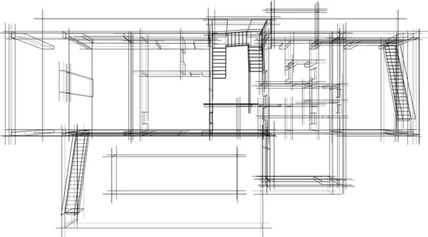 Papier Peint Architectural Abstrait Fond Numérique — Image vectorielle