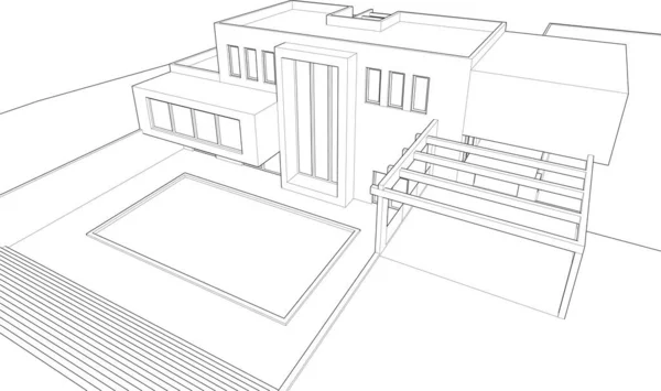 Abstrakt Arkitektoniska Tapeter Digital Bakgrund — Stock vektor