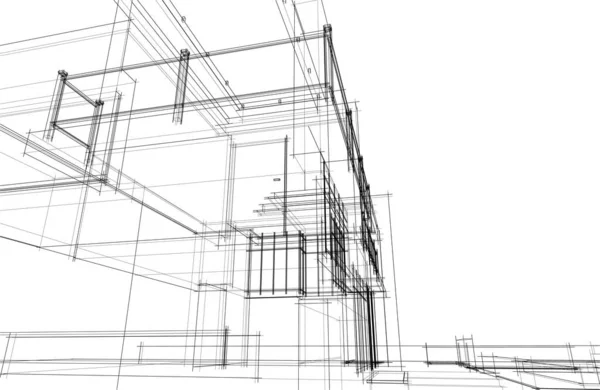 Abstrakte Architektonische Tapete Digitaler Hintergrund — Stockvektor