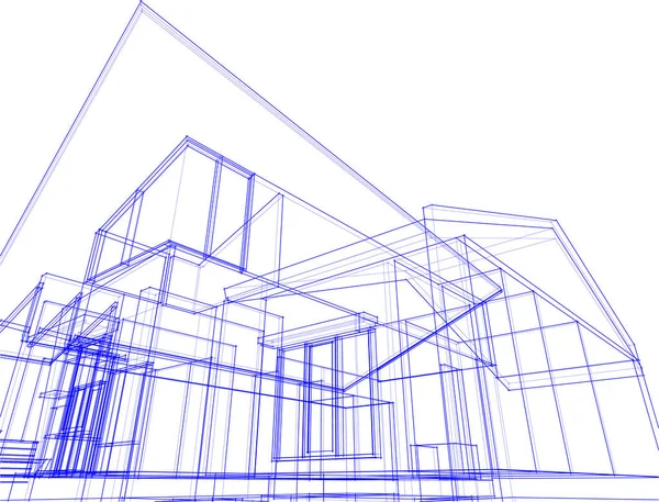 Abstrakte Architektonische Tapete Digitaler Hintergrund — Stockvektor