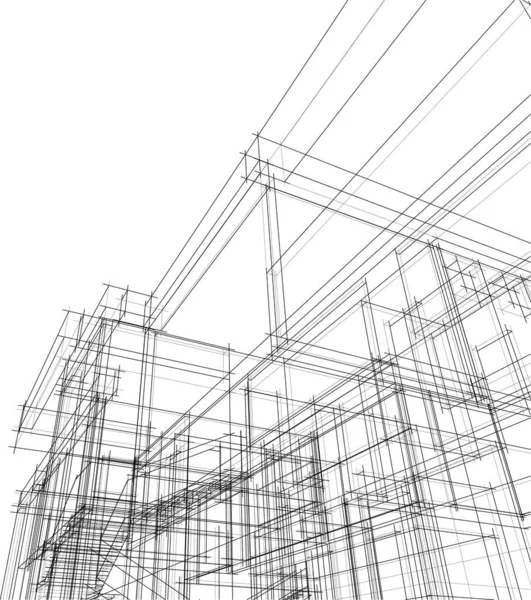 Abstrakt Arkitektoniska Tapeter Digital Bakgrund — Stock vektor