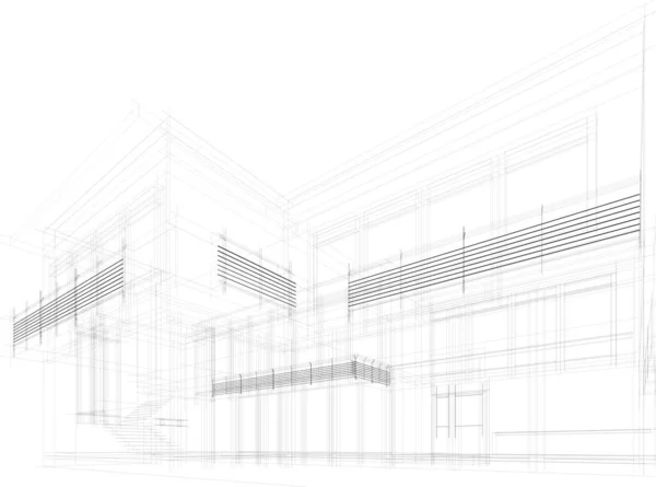 建筑墙纸设计 数字概念背景 — 图库矢量图片