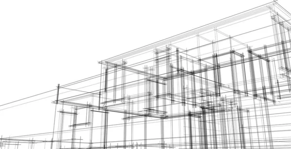 Abstrakte Architektonische Tapete Digitaler Hintergrund — Stockvektor