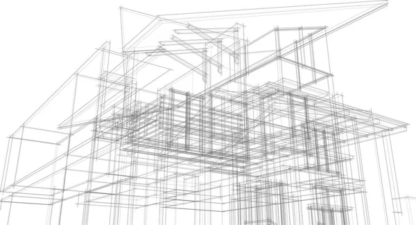 Abstrakt Arkitektoniska Tapeter Digital Bakgrund — Stock vektor