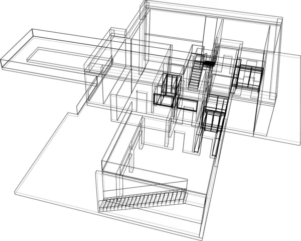 Abstrakt Arkitektoniska Tapeter Digital Bakgrund — Stock vektor