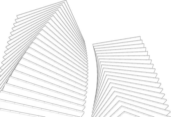 建筑墙纸设计 数字概念背景 — 图库矢量图片