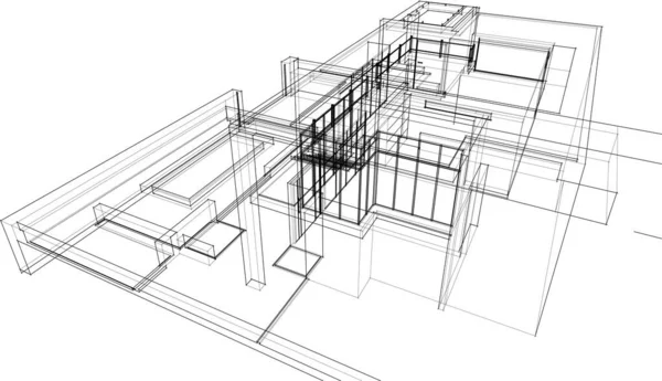 Abstrakte Architektonische Tapete Digitaler Hintergrund — Stockvektor