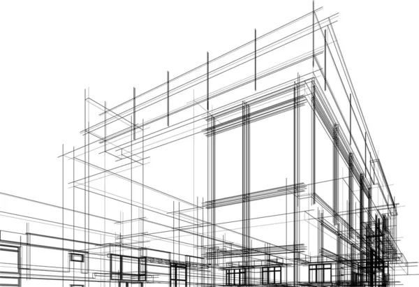 Abstrakt Arkitektoniska Tapeter Digital Bakgrund — Stock vektor