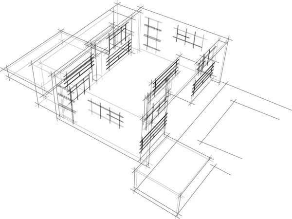 Abstrakt Arkitektoniska Tapeter Digital Bakgrund — Stock vektor