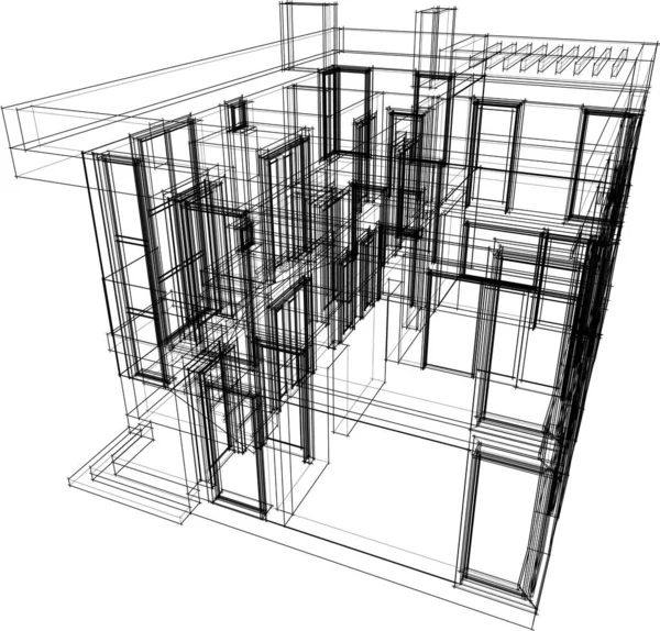 Abstrakt Arkitektoniska Tapeter Digital Bakgrund — Stock vektor