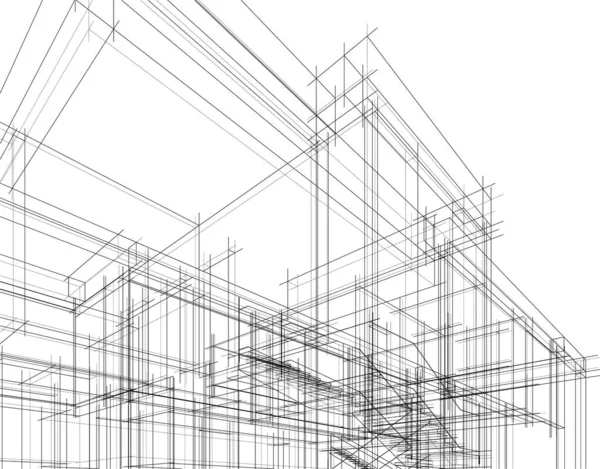 Abstrakt Arkitektoniska Tapeter Digital Bakgrund — Stock vektor