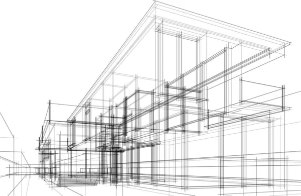 Abstrakte Architektonische Tapete Digitaler Hintergrund — Stockvektor