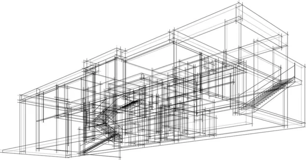 Abstraktní Architektonická Tapeta Digitální Pozadí — Stockový vektor